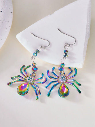 Boucles d'oreilles araignées colorées d'Halloween
