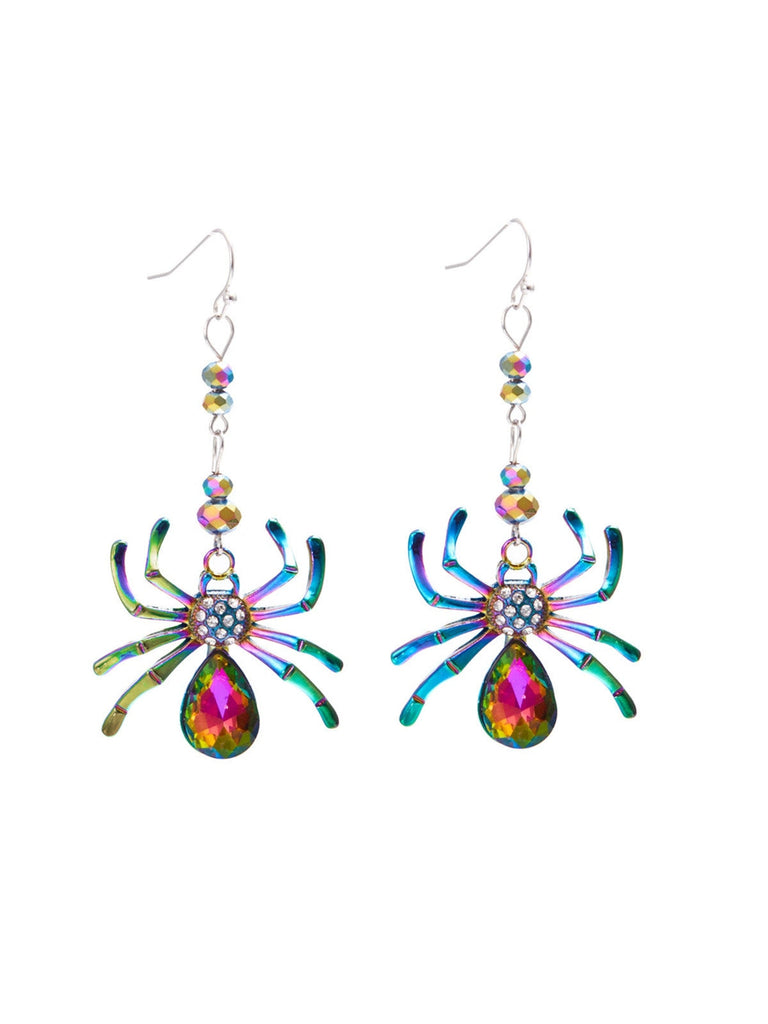 Boucles d'oreilles araignées colorées d'Halloween