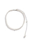 Collier chaîne à pendentif en perles blanches vintage