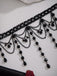 Collier pendentif gothique à pampilles en cristal artificiel noire