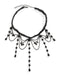 Collier pendentif gothique à pampilles en cristal artificiel noire