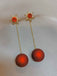 Boucles d'oreilles flocons de neige et boules de Noël rouges
