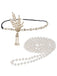 Ensemble Bandeau en Alliage de Plumes et Collier de Perles Gatsby