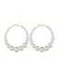 Boucles d'oreilles vintage à grand cerceau en perles