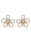 Boucles d'oreilles à tige creuses en perles rétro blanches
