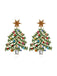 Boucles d'oreilles sapin de Noël vert strass