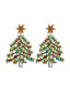 Boucles d'oreilles sapin de Noël vert strass