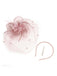 Chapeau bibi à plumes florales avec voile