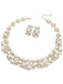 Ensemble collier et boucles d'oreilles en perles d'imitation avec strass