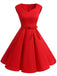 Robe Rouge Ceinture Soirée Cocktail Pin Up Année 50