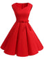 Robe Rouge Ceinture Soirée Cocktail Pin Up Année 50