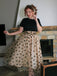 Robe Swing Vintage Année 50 Noire à Pois de Cœur Cocktail Pin Up