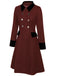 Manteau Boutons Uni Vert Foncé Années 1950