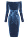 Robe en velours à épaules dénudées des années 1960