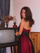 Robe trapèze rouge années 50 en maille à pois cocktail chic