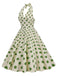 Robe trapèze dos nu à pois des années 1950 Cocktail Chic