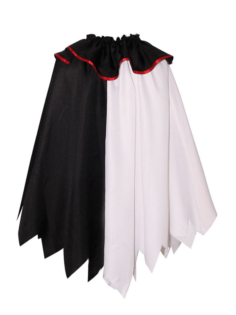 Cape de clown d'horreur d'Halloween cosplay noire années 1950