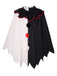 Cape de clown d'horreur d'Halloween cosplay noire années 1950