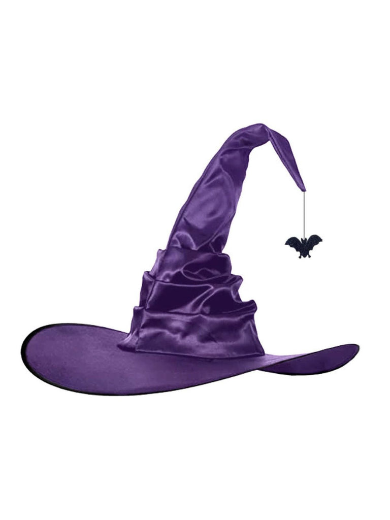 Chapeau de sorcière en satin araignée d'Halloween