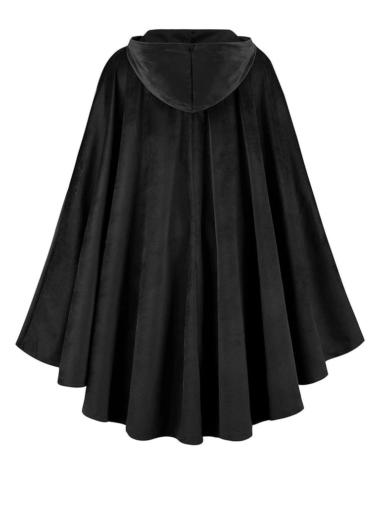 Cape médiévale d'Halloween en faux daim des années 1940