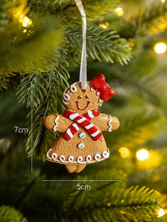 Décorations de Noël vintage en forme de bonhomme en pain d'épice
