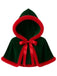 Mini cape à capuche en velours de Noël des années 1950