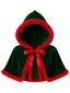 Mini cape à capuche en velours de Noël des années 1950