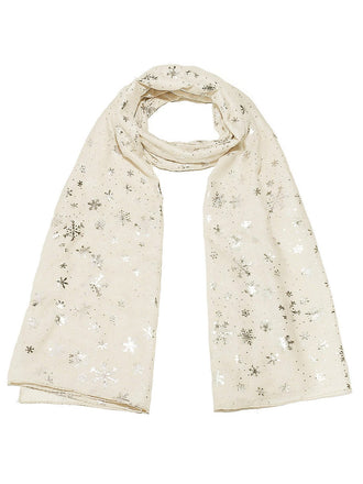 Écharpe de Noël transparente paillettes et flocons de neige