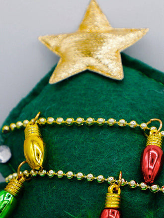 Bandeau en forme de sapin de Noël avec guirlande lumineuse
