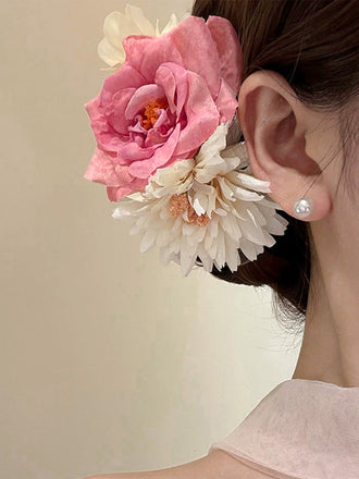 Vintage 3D Rose Fleur Côté Pince à Cheveux 2