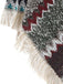 Cape poncho bohème en maille à chevrons et franges Années 1970 - 2