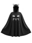 Cape noire de déguisement de chat à capuche Halloween Années 1980