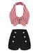 Ensemble de bikini à rayures dos nu rétro