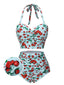 Maillot de bain d'été rétro cerise à licou années 1950