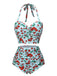 Maillot de bain d'été rétro cerise à licou années 1950