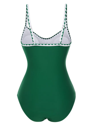 Maillot de Bain une pièce froncé à bretelles des années 1940