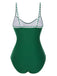Maillot de Bain une pièce froncé à bretelles des années 1940