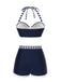 Maillot de bain patchwork bleu style marine années 1940