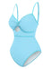 Maillot de bain une pièce creux contrastées nœud papillon des années 1960