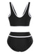 Ensemble bikini taille haute à bordure contrastée des années 1950