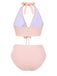 Maillot de bain licou texturé à col V profond des années 1950