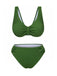 Maillot de bain en tissu texturé à nœud papillon uni des années 1940