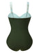 Maillot de bain évidé bouton une pièce années 1950