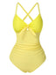 Maillot de bain une pièce à bretelles spaghetti et dos croisé des années 1950
