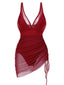 Maillot de bain une pièce transparent rouge années 1950
