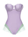 Maillot de bain bandeau sirène coquillage violet des années 1970