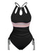 Maillot de bain col trou de serrure et liens croisés des années 1950