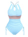 Maillot de bain col trou de serrure et liens croisés des années 1950