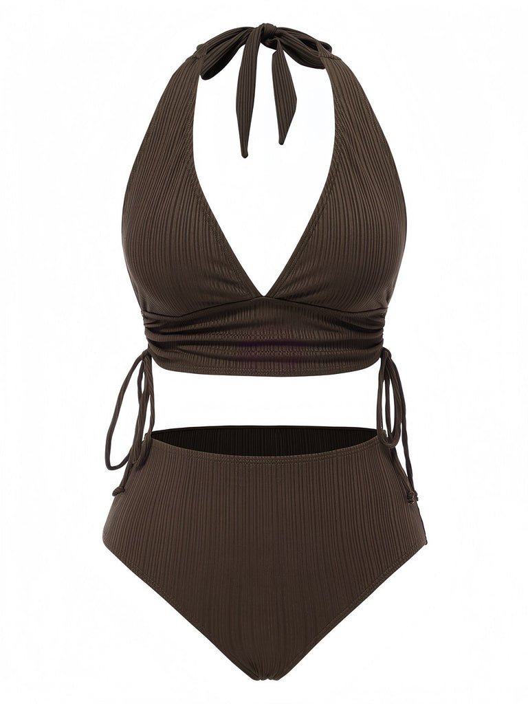 Maillot de Bain à lacets en tissu texturé des années 1930