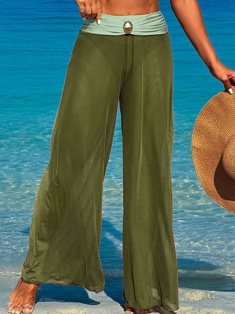 Cache maillot à pantalon transparent contrasté des années 1960